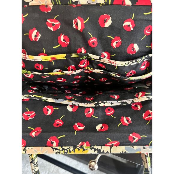 Vera Bradley Quilted Floral Kiss Lock Satchel Bag - Picture 4 of 5